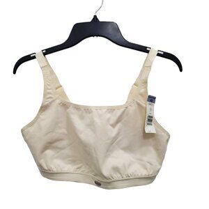 Hanes‎ Sport #G6401 Vintage Ivory Firm Support Athletic U-back Bra NWT Size 40